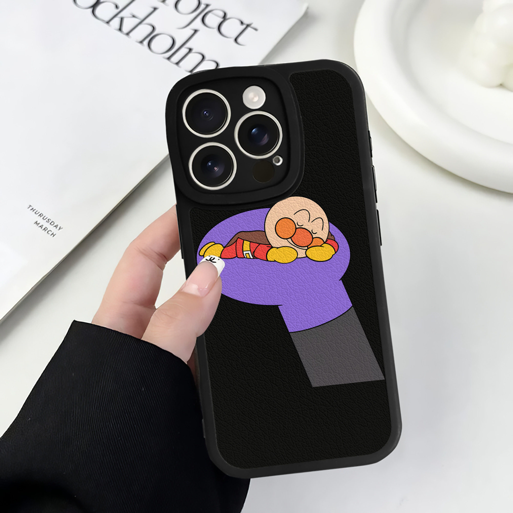 （画像用） アンパンマン Anpanman 【iPhone 16シリーズ対応】シリコンスマホケース（レザー調） 材質：シリコン